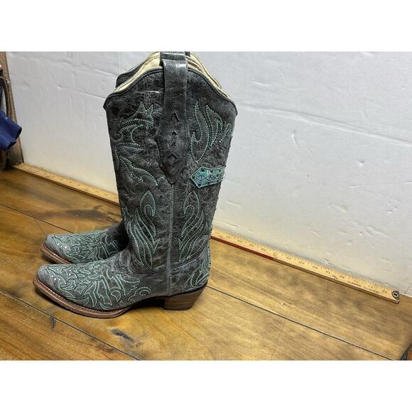 Corral Women's Back Cross And Crystals Fashion Snip Toe Boots A2810 Size 6 M - Picture 1 of 14